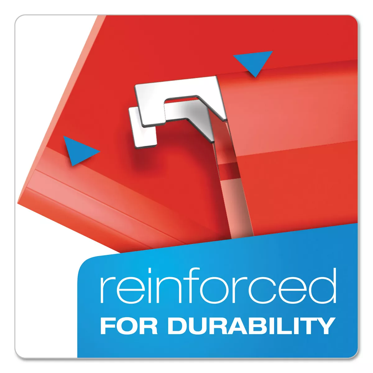 Pendaflex Reinforced Hanging Folders 1/5 Tab Letter Red 25/Box 415215RED
