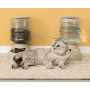 PawsMark Automatic Self Dispensing Gravity Pet Feeder and Waterer for Cats and Dogs