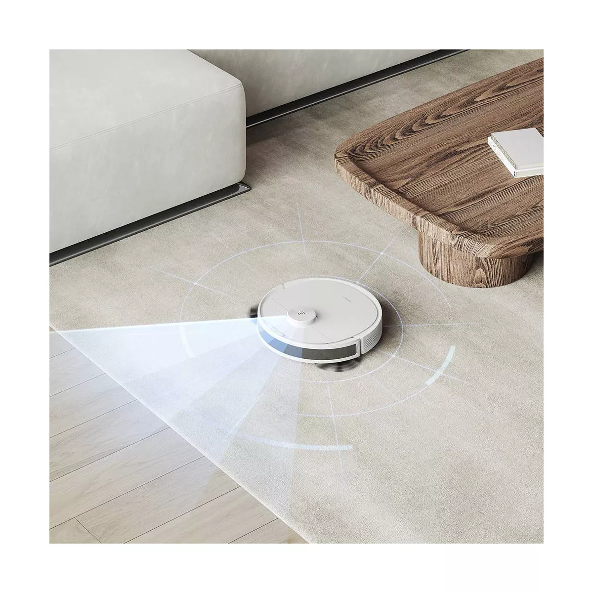 Ecovacs DEEBOT N8+ Laser Mapping Vacuuming and Mopping Robot with Self Empty - White