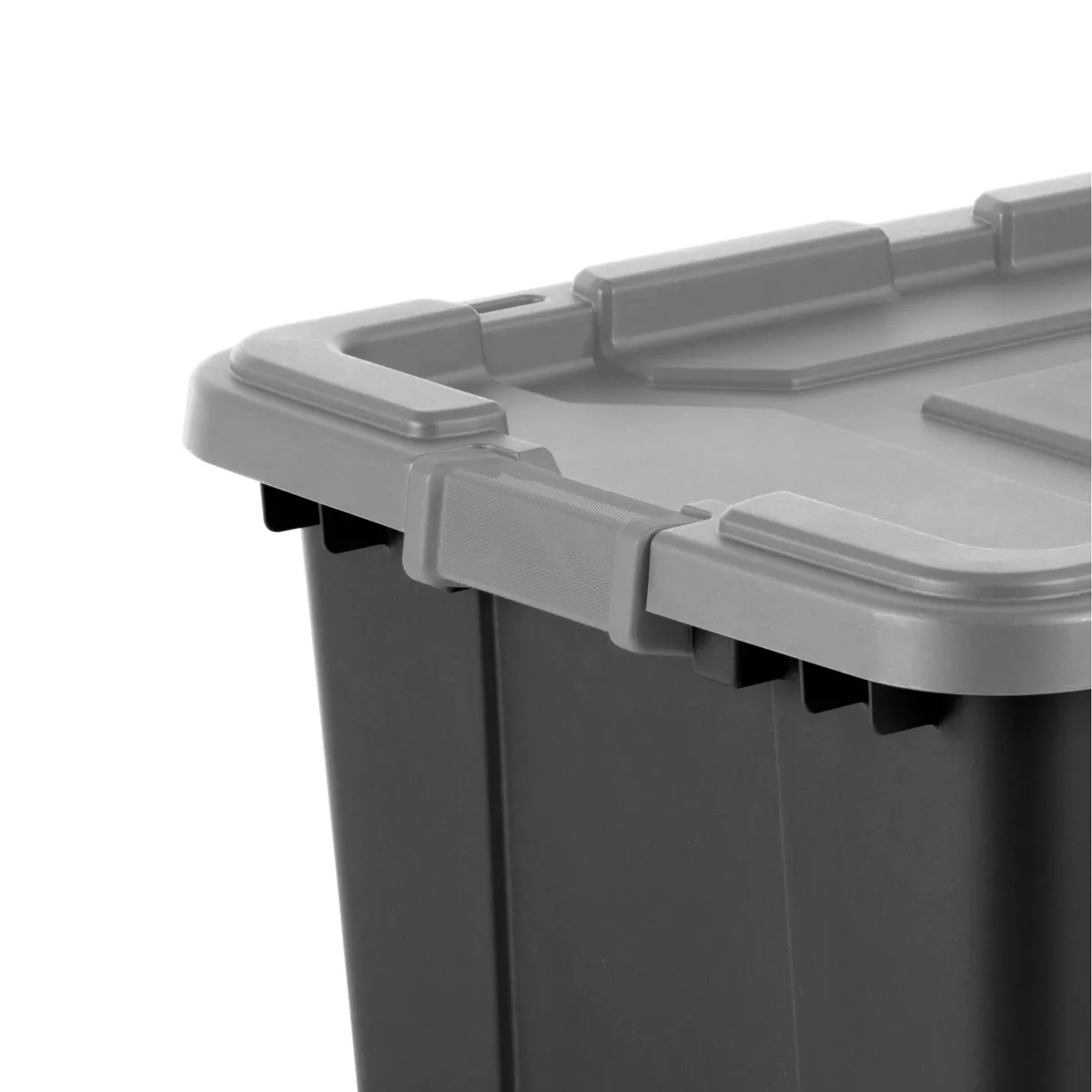 Sterilite 27gal Industrial Tote Black With Gray Lid and Latches