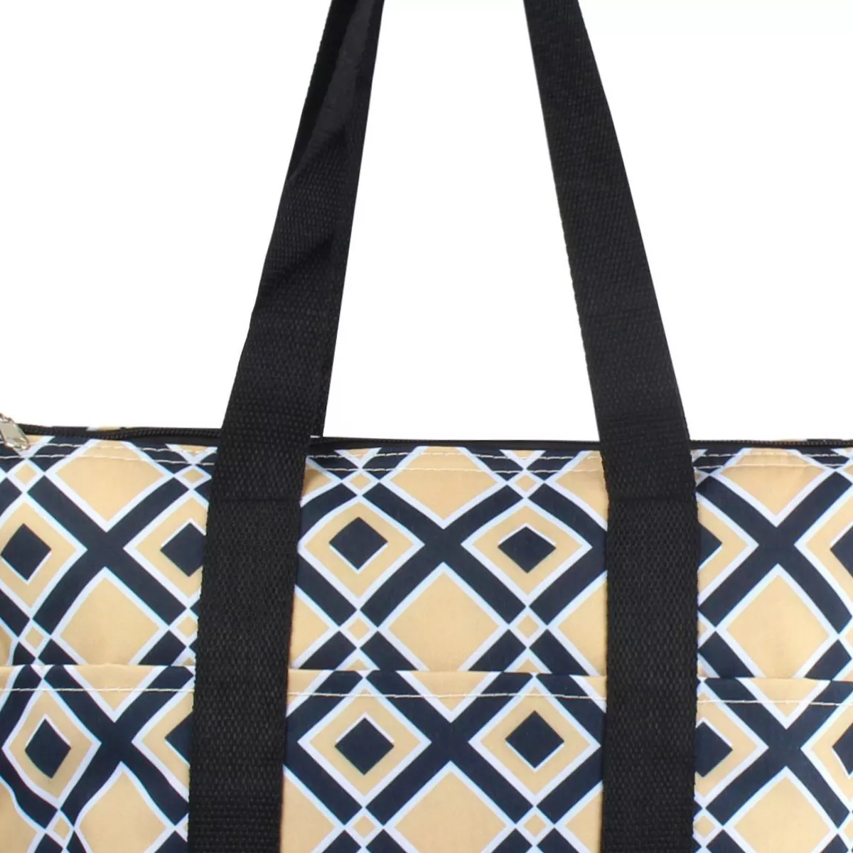 Zodaca Large Insulated Lunch Cooler Picnic Trave Work Bag Tote Carry Bag - Khaki Black Times Square