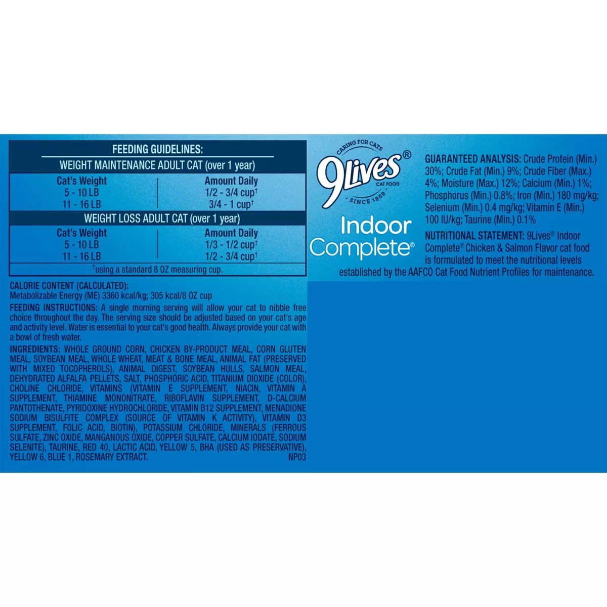 9 Lives Indoor Complete with Chicken & Salmon Complete and Balanced Dry Cat Food - 13.2lbs