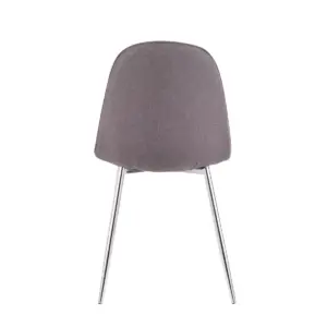 Set of 2 Pebble Contemporary Dining Chairs Chrome/Charcoal - LumiSource