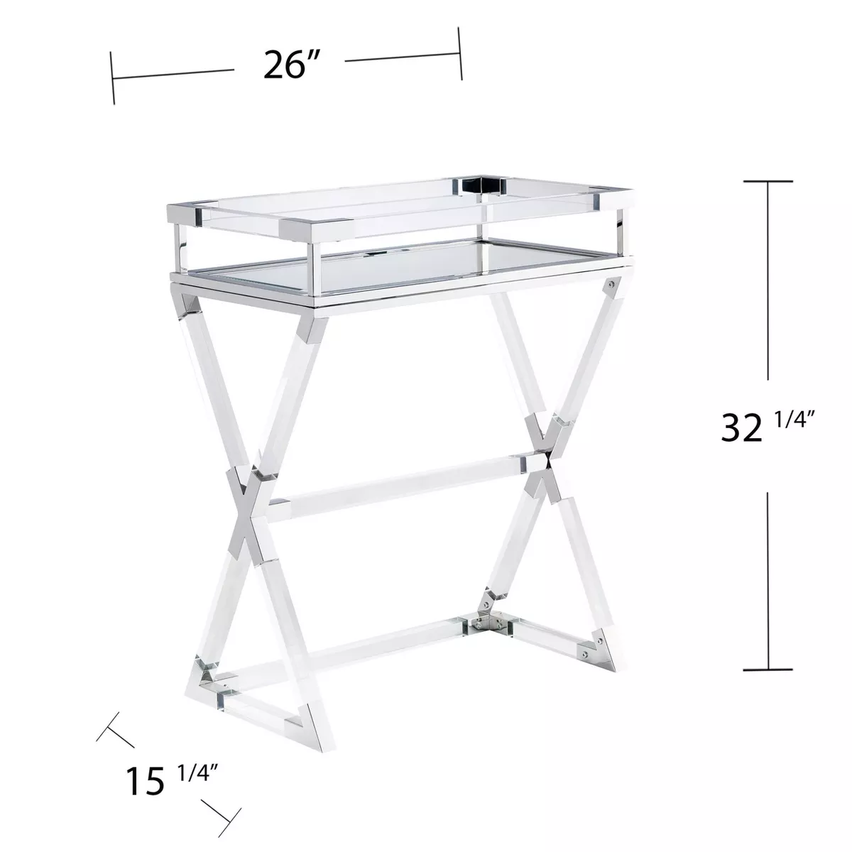 Brierlyn Serving Tray Table Nickel - Aiden Lane