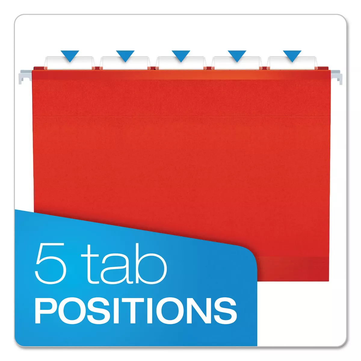 Pendaflex Reinforced Hanging Folders 1/5 Tab Letter Red 25/Box 415215RED