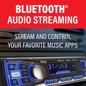 Boss Audio Systems 611UAB Single Din USB/SD AUX Bluetooth Multimedia Radio Car Stereo Receiver with USB, AUX Input, and AM/FM Radio Receiver (4 pack)
