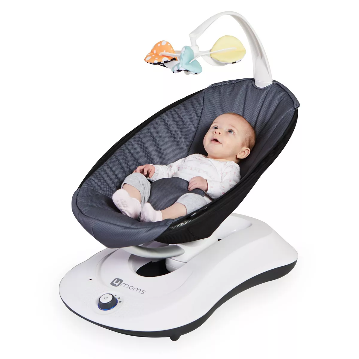 4moms rockaRoo infant seat | Compact Baby Swing | Dark Gray Cool Mesh