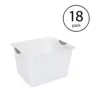 Sterilite Deep Ultra Plastic Storage Bin Organizer Basket w/ Handles (18 Pack)