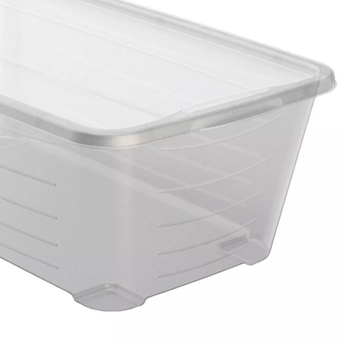 Life Story 6 Quart Small Rectangular Clear Plastic Lidded Storage Shoe Box for Home and Closet Organization, 4 Pack