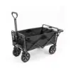 Mac Sports Heavy Duty Steel Frame Collapsible Folding 150 Pound Capacity Outdoor Garden Utility Wagon Yard Cart with Table and Cup Holders, Grey