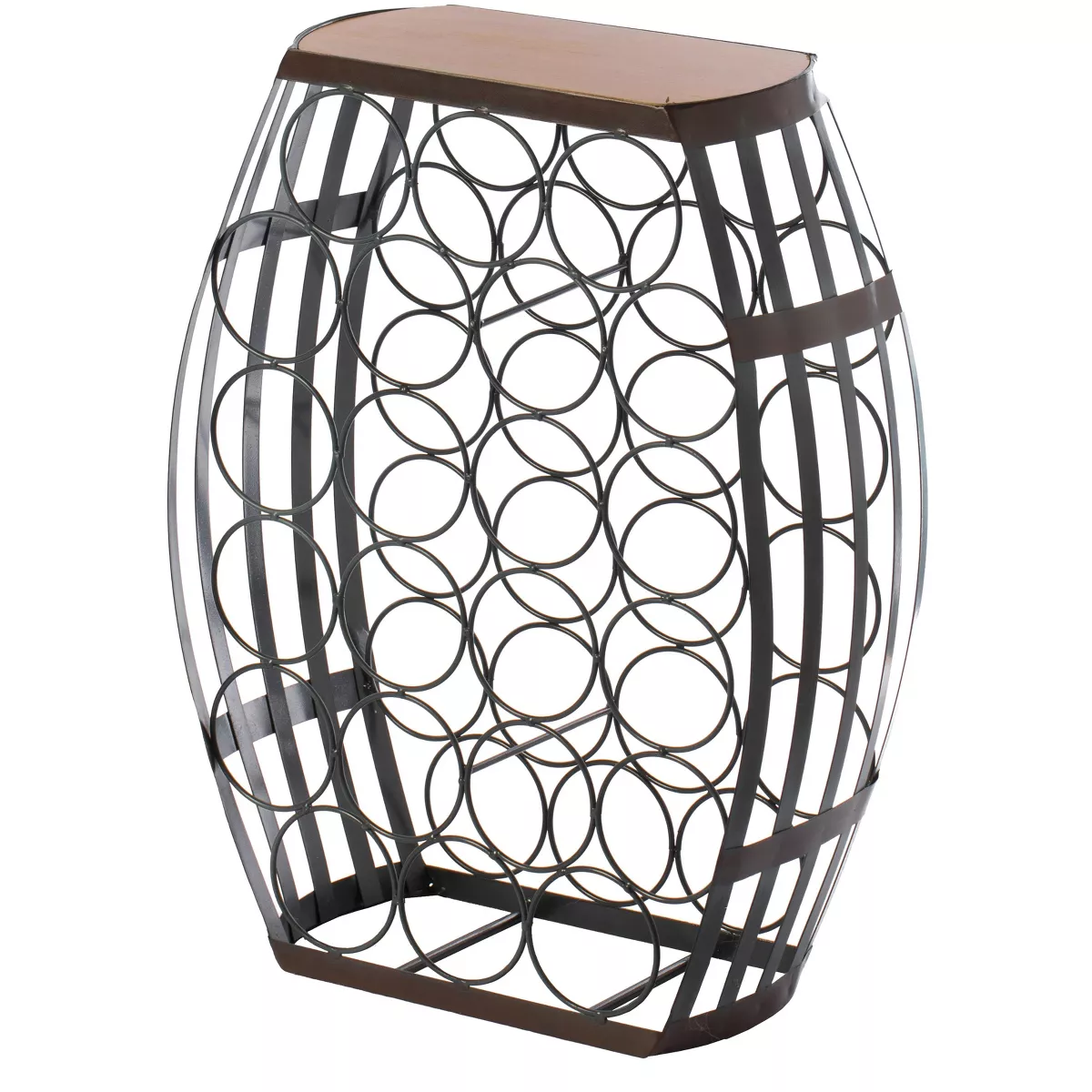 Vintiquewise Barrel Shaped 22 Bottles Decorative Table Wine Rack Storage