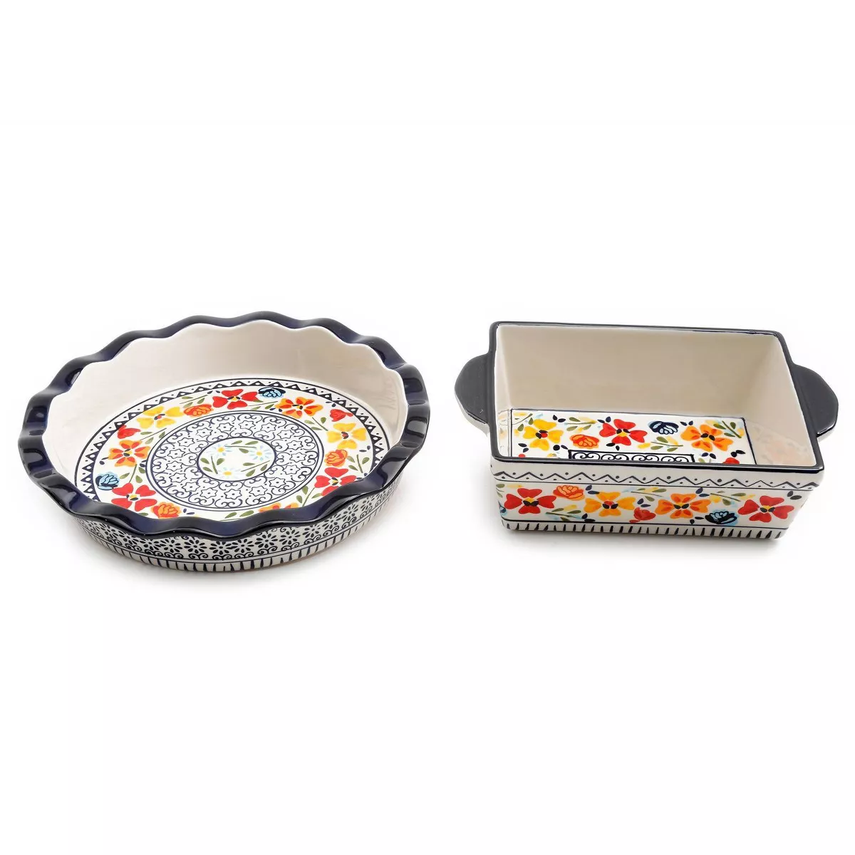 Gibson Home 2pc Stoneware Luxembourg Pie Dish Bakeware Set