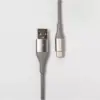 heyday™ 6' USB-C to USB-A Round Cable - Cool Gray/Silver