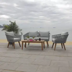 Velso 4pc Living Set - Gray/Natural - Safavieh