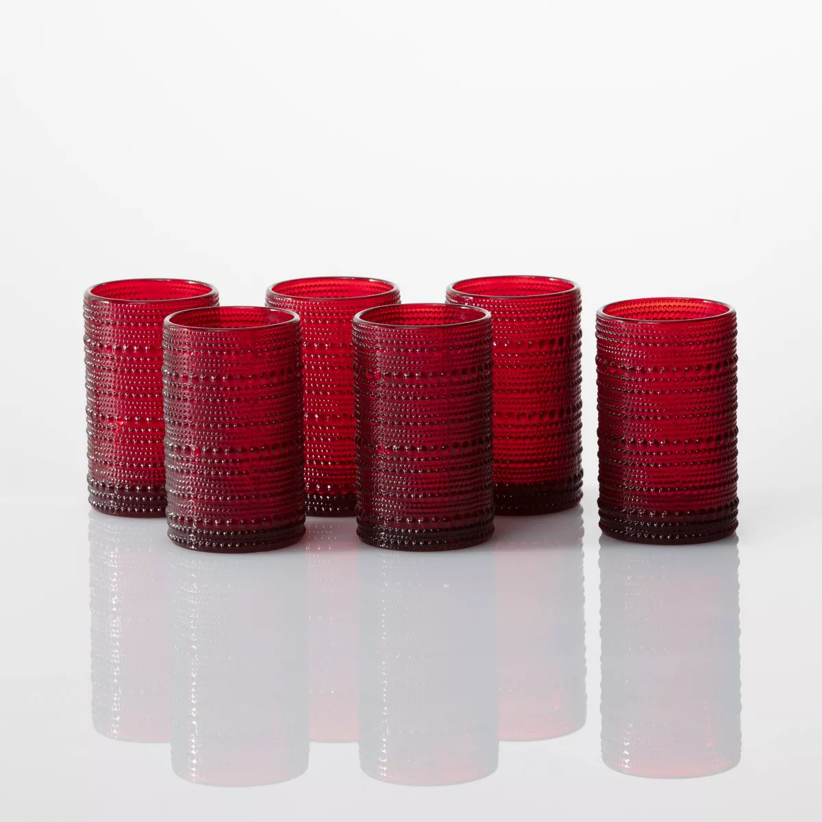 13oz 6pk Glass Jupiter Ice Beverage Glasses Red - Fortessa Tableware Solutions