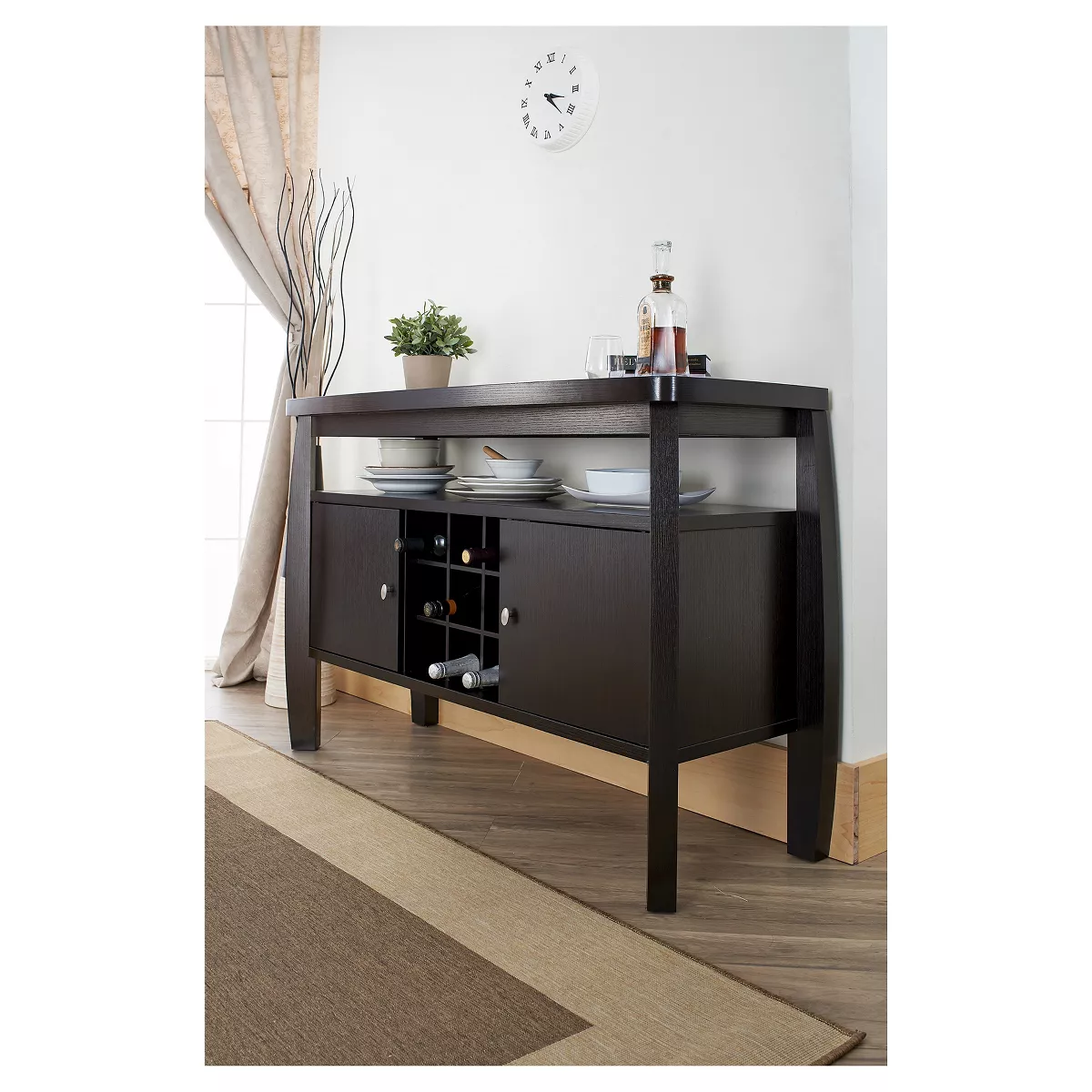 Angla Modern Bold Curved Dining Buffet Espresso - HOMES: Inside + Out