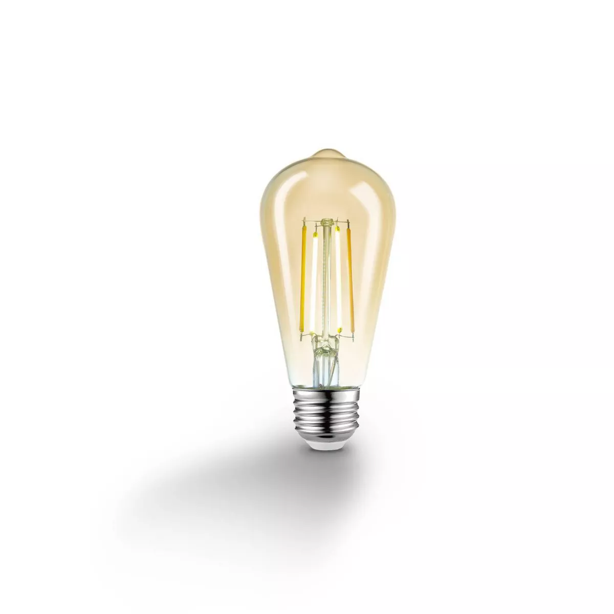 Smart 60W Equivalent Vintage Filament Tunable White LED Wi-Fi Enabled Voice Activated ST19 E26 Amber Glass Light Bulb