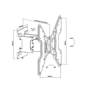 Monoprice Articulating HDTV Wall Mount Bracket (max 66 lbs, 26~47