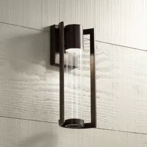 Possini Euro Design Modern Outdoor Wall Light Fixture LED Bronze 15