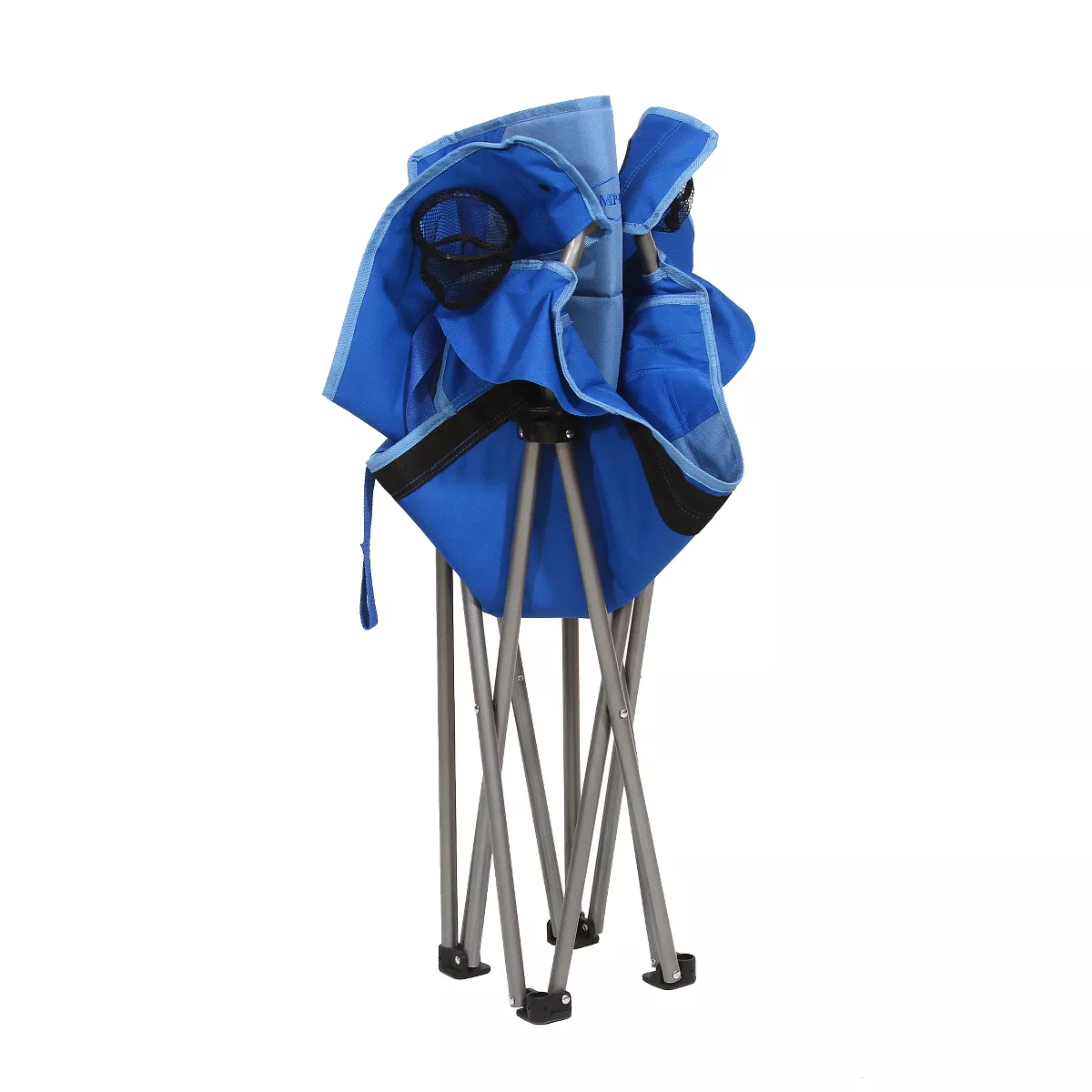 Kamp-Rite KAMPCC016 Outdoor Camping Folding Chair with Lumbar Support & Cupholders, 2 Tone Blue