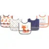 Hudson Baby Infant Boy Waterproof PEVA Bibs 5pk, Fox, One Size