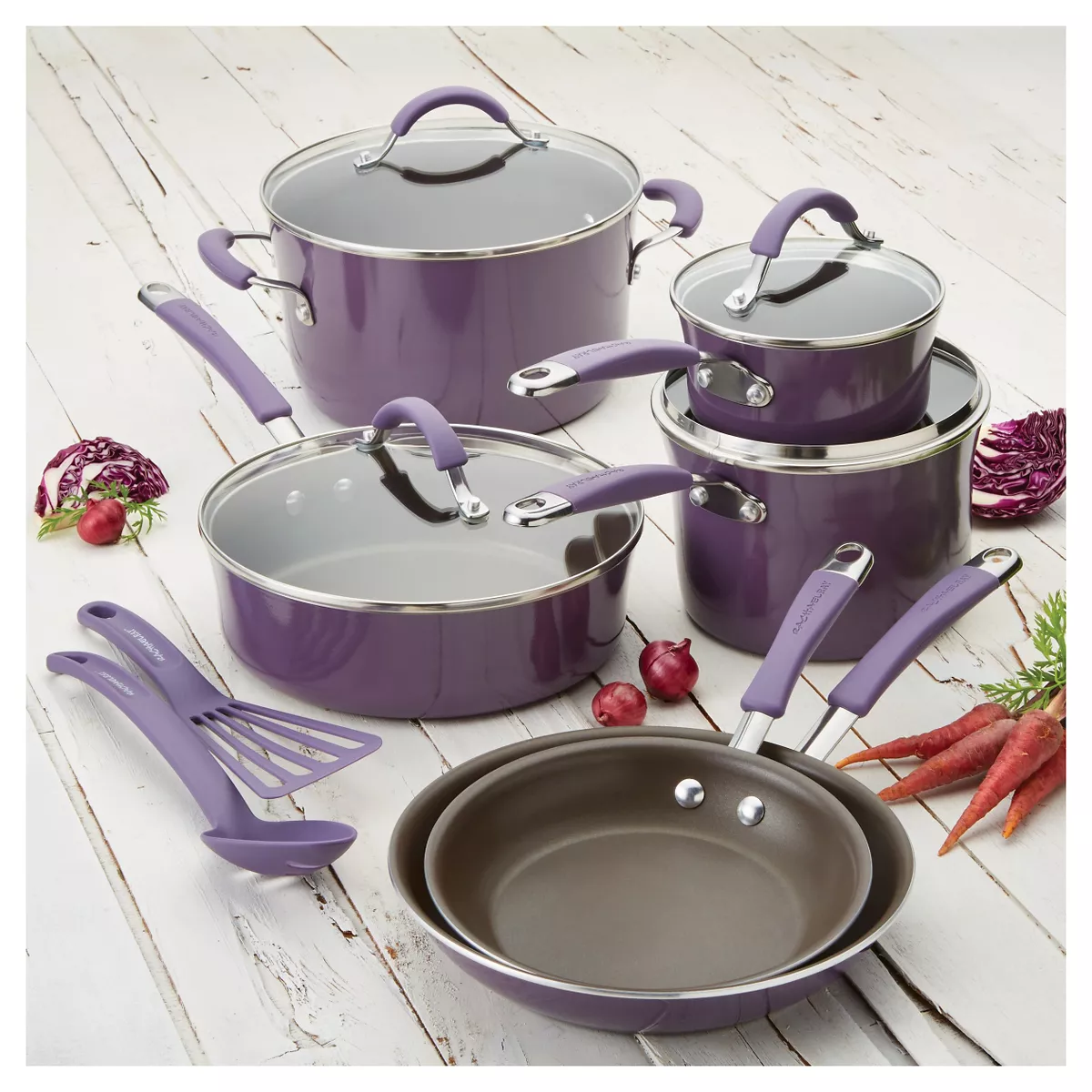 Rachael Ray 12 Piece Cookware Set - Purple