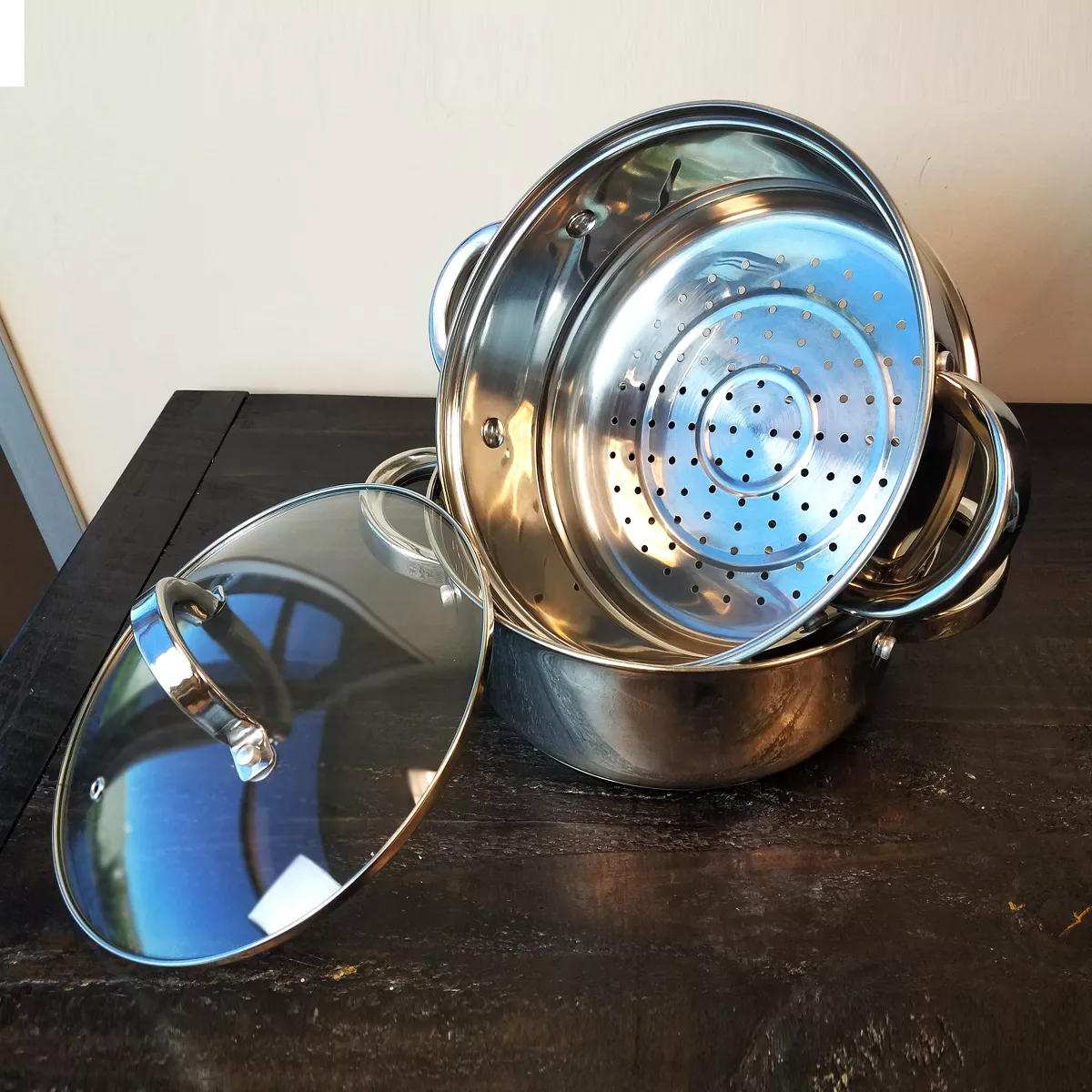 Oster Hali 3-Piece Stainless Steel Steamer Set With Lid
