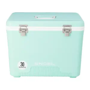 Engel UC30SF 30 Quart 8 Can Leak Proof Odor Resistant Insulated Cooler Drybox with Integrated Shoulder Strap, Seafoam