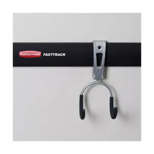 Rubbermaid Universal Metallic FastTrack Hanging Garage Hook Organizers (2 Pack)