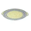 Blue Rose Polish Pottery Saffron Round Serving Tray with Handles