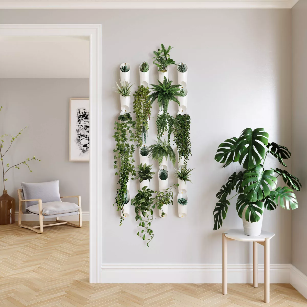 Set of 3 Floralink Wall Vessels White - Umbra