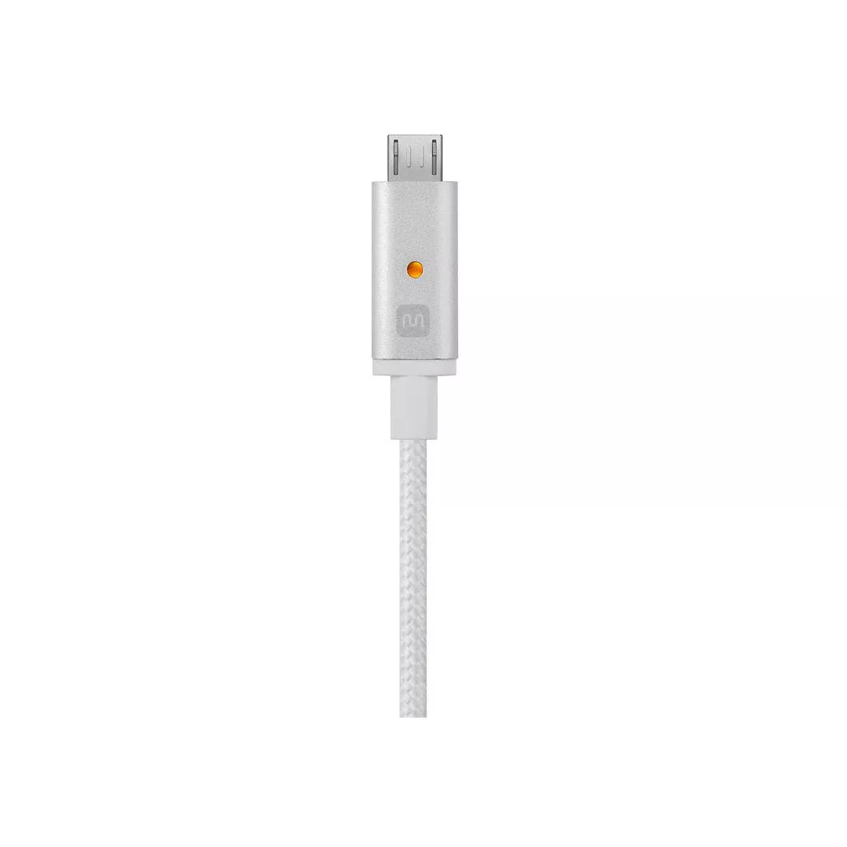 Monoprice USB-A to Micro B Cable - 3 feet - white, 2.4A - Luxe Series