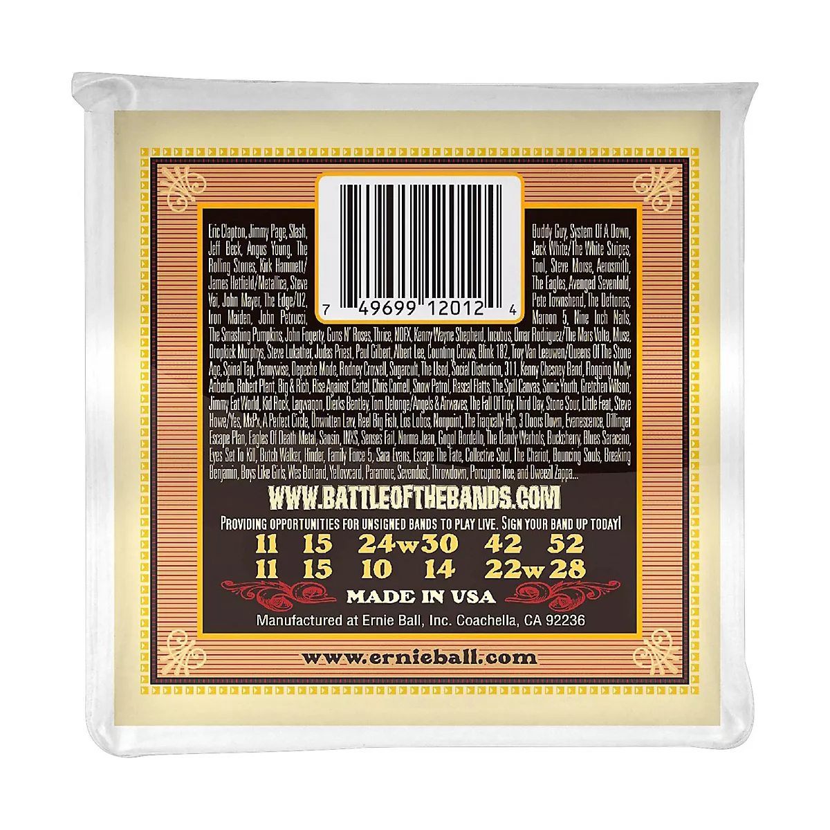 Ernie Ball 2012 Earthwood 80/20 Bronze 12-String Medium Acoustic Guitar Strings