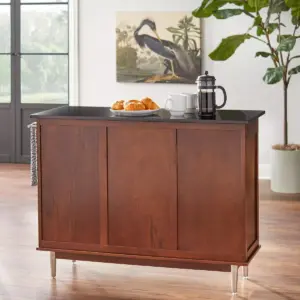 Vaughn Mid-Century Modern Kitchen Island Walnut - Buylateral