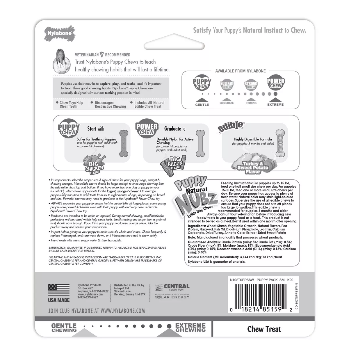 Nylabone Puppy Starter Pack Dog Toy - Brown