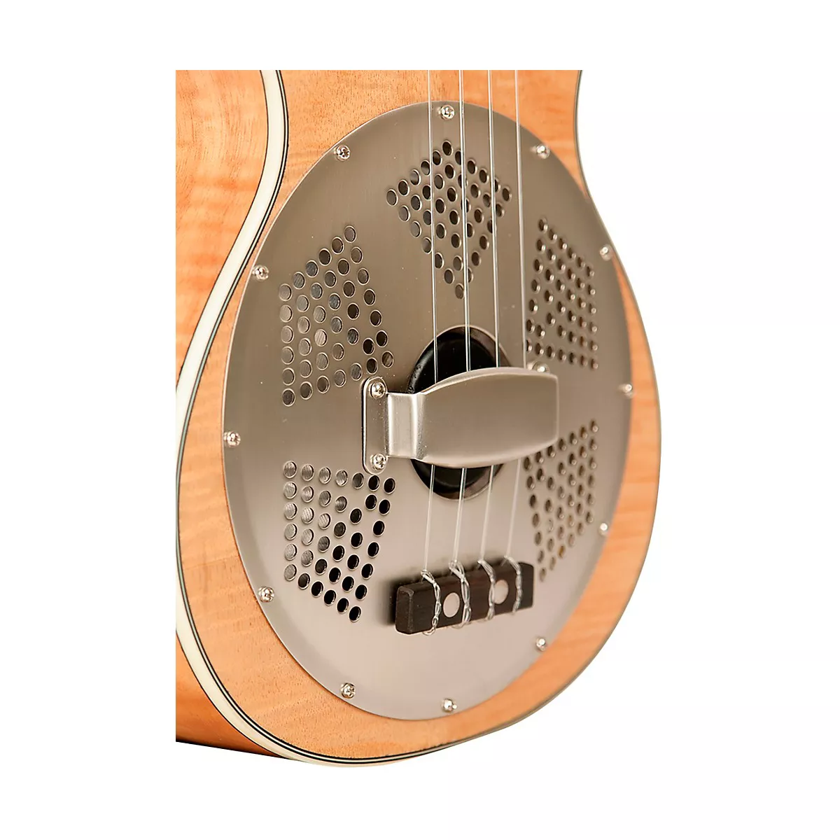 Gold Tone Left-Handed Tenor-Scale Curly Maple Resonator Ukulele with Gig Bag Natural