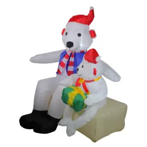 Northlight 4' Inflatable Polar Bear Family Lighted Christmas Yard Art Decor