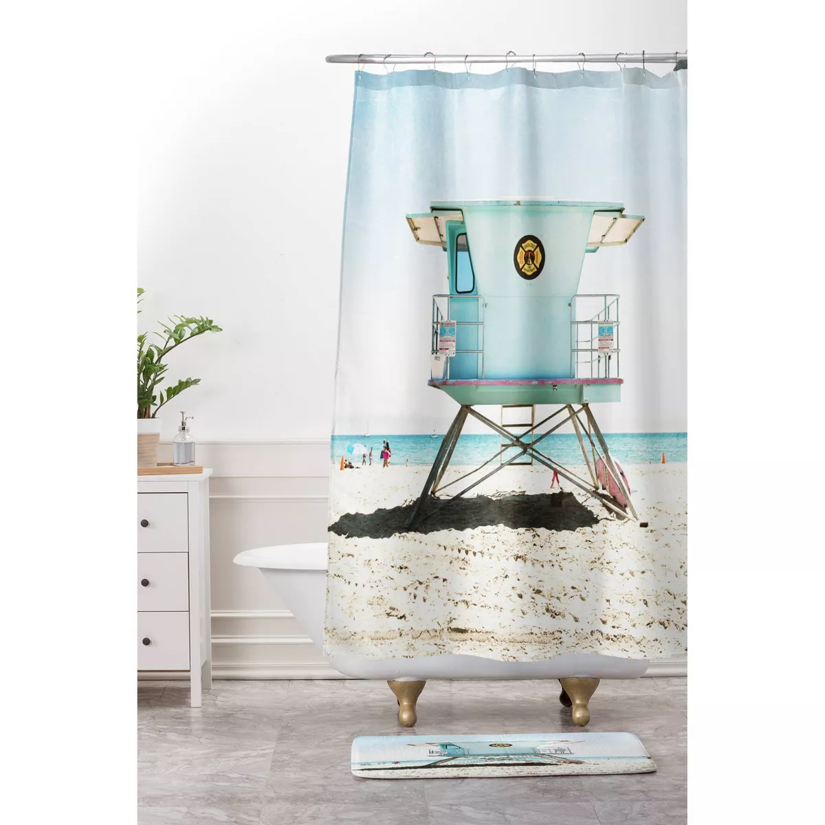 Bree Madden Santa Cruz Summer Shower Curtain Blue - Deny Designs
