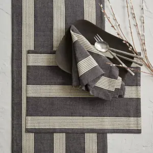 Split P Graphite Stripe Table Runner - 72