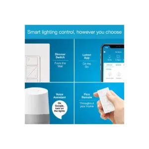 Lutron Caseta Wireless Smart Light Dimmer Switch (2 Count) Starter Kit with Pedestals for Pico Wireless Remotes, Works with Alexa, Apple HomeKit, and the Google Assistant | P-BDG-PKG2W