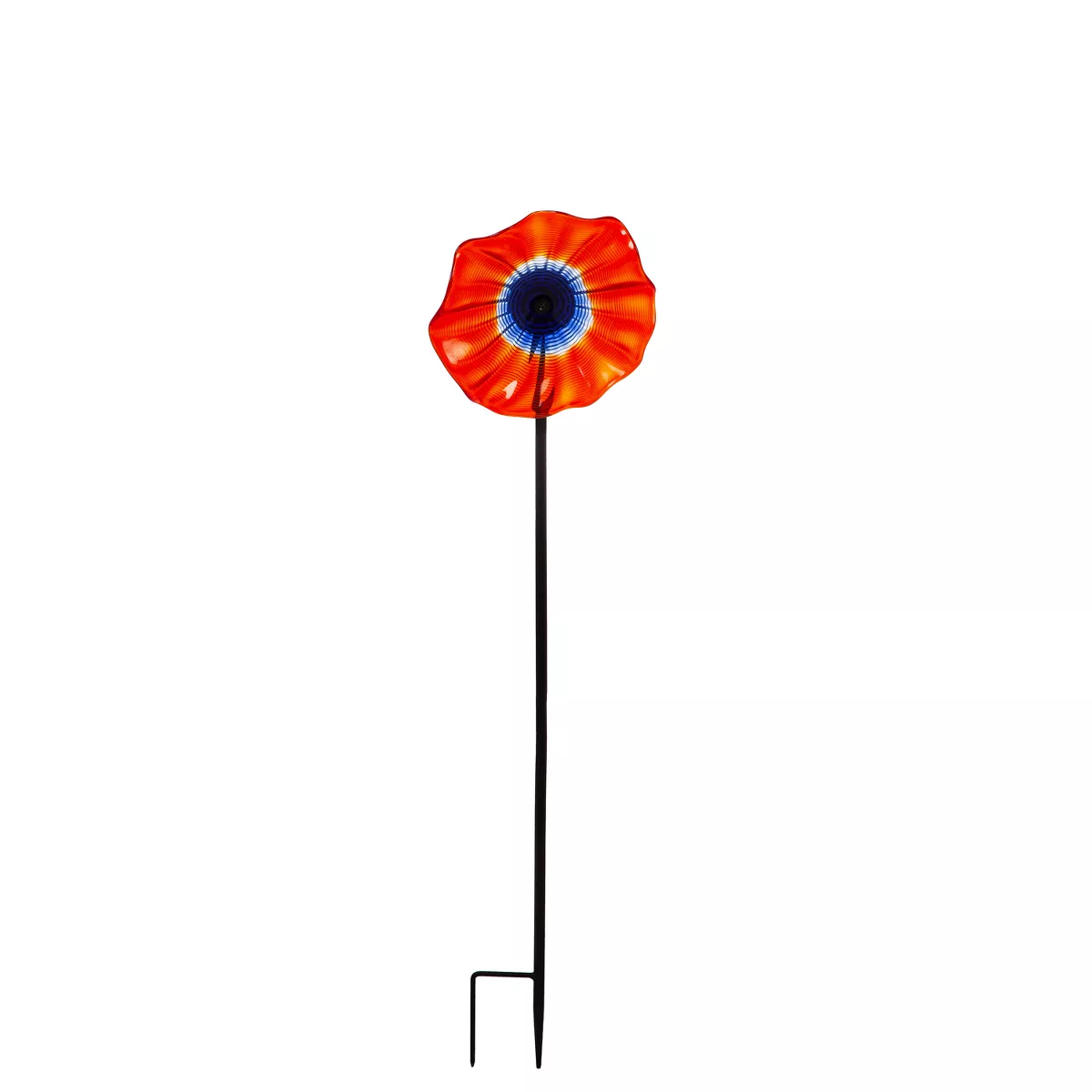 Evergreen Flag Beautiful Red Art Glass Flower Garden Stake - 8 x 8 x 33 Inches Homegoods and Decorations for Every Space