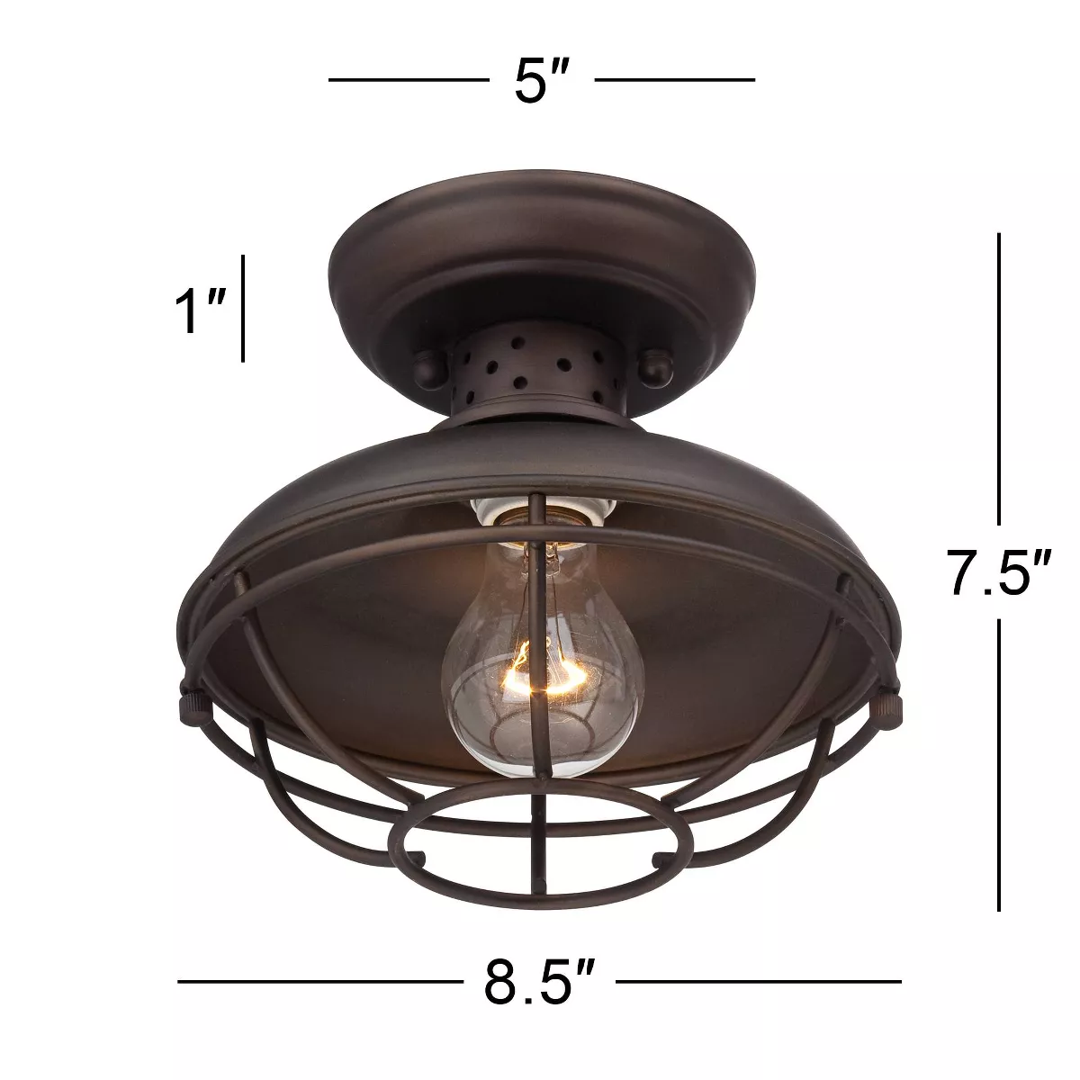 Franklin Iron Works Rustic Outdoor Ceiling Light Fixture Bronze 8 1/2