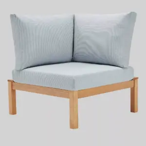 Freeport 3pc Outdoor Patio Karri Wood Sectional - Blue - Modway