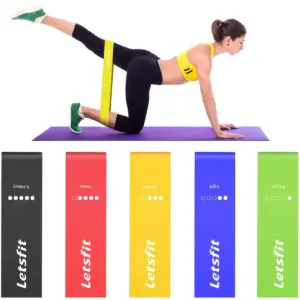 Letsfit Resistance Bands Resistance Exercise Bands for Home Fitness Stretching, Strength Training, Pilates Flex Bands and Home Workouts 12