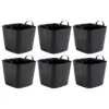 Life Story Flexible Tub Basket 25 Liter/6.6 Gallon Plastic Multifunction Storage Tote Bin with Handles, Black (6 Pack)