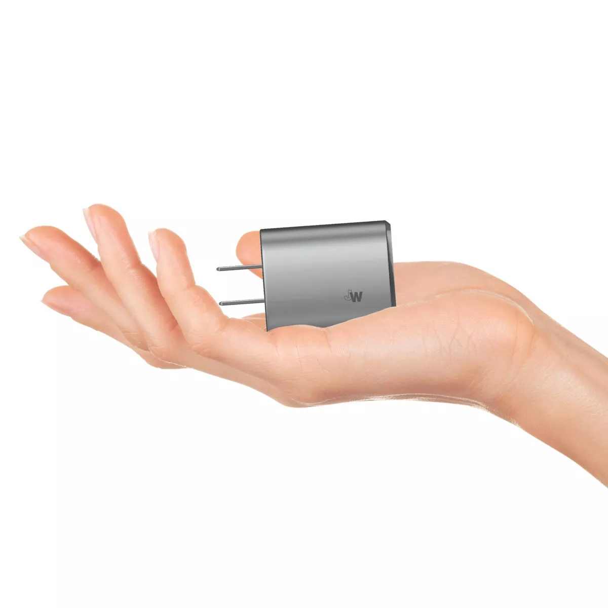 Just Wireless 3.4A/17W 2-Port USB-C/USB-A Home Charger with 6ft Mesh Type-C to USB-A Cable - Gray