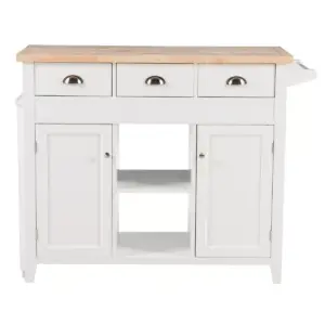Sheridan Kitchen Cart - White - Linon
