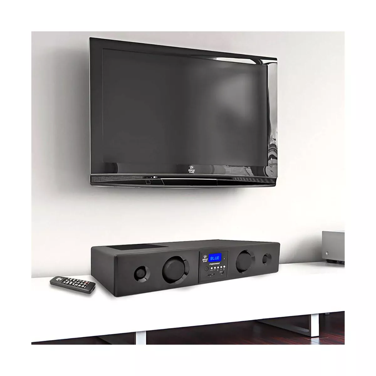 Pyle 300 Watt Bluetooth USB/SD/FM Radio Soundbar System with Remote (4 Pack)