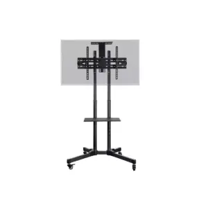 Monoprice TV Wall Mount Bracket Stand Cart With Media Shelf For TVs 32in-70in, Tilt, Max Weight 110lbs, VESA Patterns Up to 600x400, Height Adjustable
