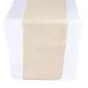 Genie Crafts Beige Linen Fabric Dining Table Runner Roll, 360 Inches Long x 17.7 in